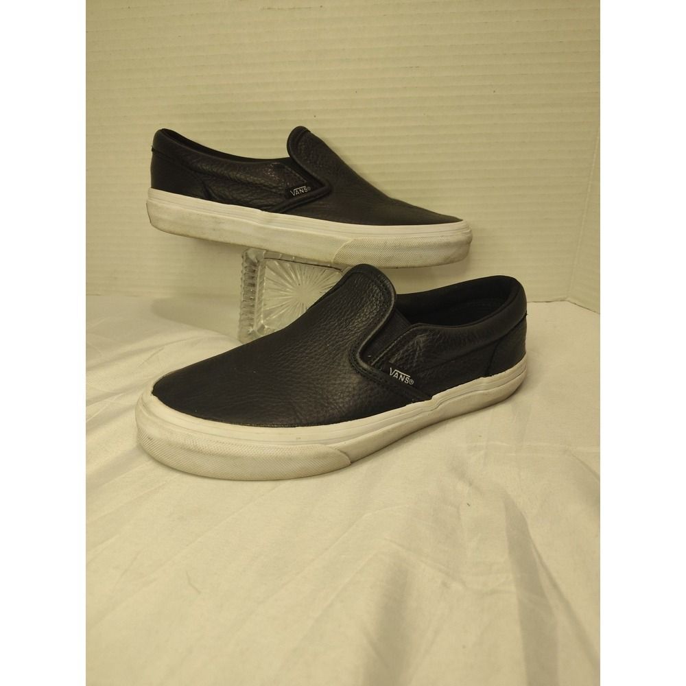 VANS Black Slip On US Kids Size 4- Skateboard Sneakers Off The Wall